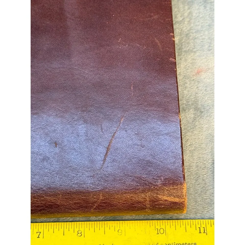 Vintage Brown Leather Folio Desk Organizer Address Book Notes Calendar 7x11 inch